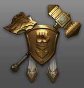 Ranked Gold badge in Warcraft III: Reforged.