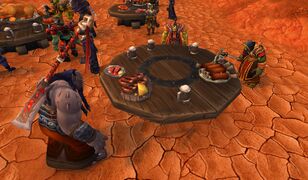 The Burning Blade table, with Lantresor, Mordak, and Arnak.