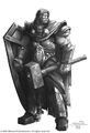 Paladin warrior art from Warcraft: The Roleplaying Game.