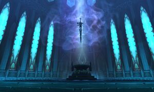 Frostmourne in the Halls of Reflection.