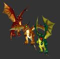 Red, bronze, and green whelps (old models).