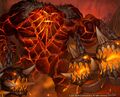 Golemagg the Incinerator with his Core Ragers in the TCG.