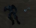 A deceased assassin next to a Lost Cache Key.
