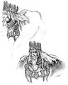 Warcraft III concept art of Terenas, by John Chalfant.