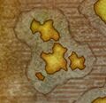 The isles in Azeroth's in-game map.