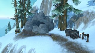 A Frostmane cave on the northwestern side, now used by Dun Morogh Sledders.