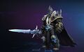 Artwork of Lich King Arthas from Heroes of the Storm.