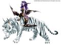 Night elf mounted warrior with a saber cat.