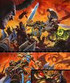 Sargeras fighting demons in Warcraft Saga.