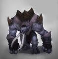 Warlords of Draenor concept art for a Frostfire gronn.