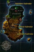 Map of Kalimdor from pre-release World of Warcraft.