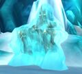 Lich King Bolvar frozen on the Frozen Throne.