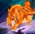 Fire Spirit Wolf in Book of Heroes in Hearthstone.