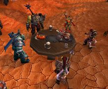 The first Frostwolf table, with Jotek, Nazgrel, Yazra, Teeka, and Usha.