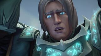 Anduin, in a moment of lucidity, reacting with horror to his attack on Kyrestia.