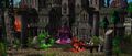 The ruined palace and its gardens in Warcraft III.