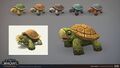 Battle for Azeroth models and concept art of a baby turtle.