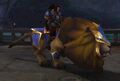 Varian riding a lion in A Little Patience.