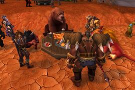 The Mok'nathal table, with Silmara, Bloodquill, Misha, Rexxar, Leoroxx, and Tethik.