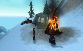 A Coldmine Explorer and Seasoned Coldmine Explorer in a camp on the western slopes.