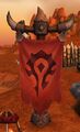 Horde banner during the first Azerothian Kosh'harg in Razor Hill.