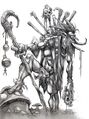 Shadow hunter concept art that ended up being used for the witch doctor.