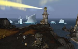Farshire Lighthouse, north of Valiance Keep in the Borean Tundra