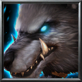 Dire Wolf unit icon in Warcraft III: Reforged.