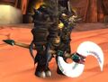 A tauren warrior holding the Reaver of the Infinites