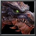 Black drake icon from Warcraft III: Reforged.