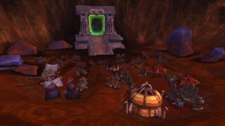 The Alliance and Horde encampment around the portal.