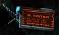 M.Koiter's dog tag in StarCraft II: Wings of Liberty.