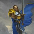 A younger Tirion in Book of Heroes in Hearthstone.