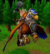 A gryphon rider in Warcraft III: Reforged.