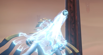 The Arbiter disintegrates as the sigil is drawn out of her.