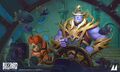 Ambassador Faelin at the helm of his submarine in Hearthstone.