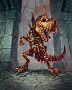 A fossilized devilsaur in Hearthstone.