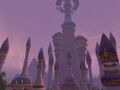 The citadel from afar in Wrath of the Lich King.