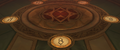 The same runes before Odyn's throne in the Halls of Valor, with titan runes circling the vrykul runes.