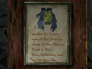 Grom on a wanted poster in Warcraft Adventures.